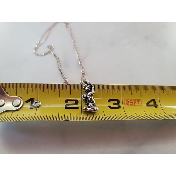 Italian 925 Sterling Silver Praying Angel Pendant Necklace Vintage - Picture 7 of 10